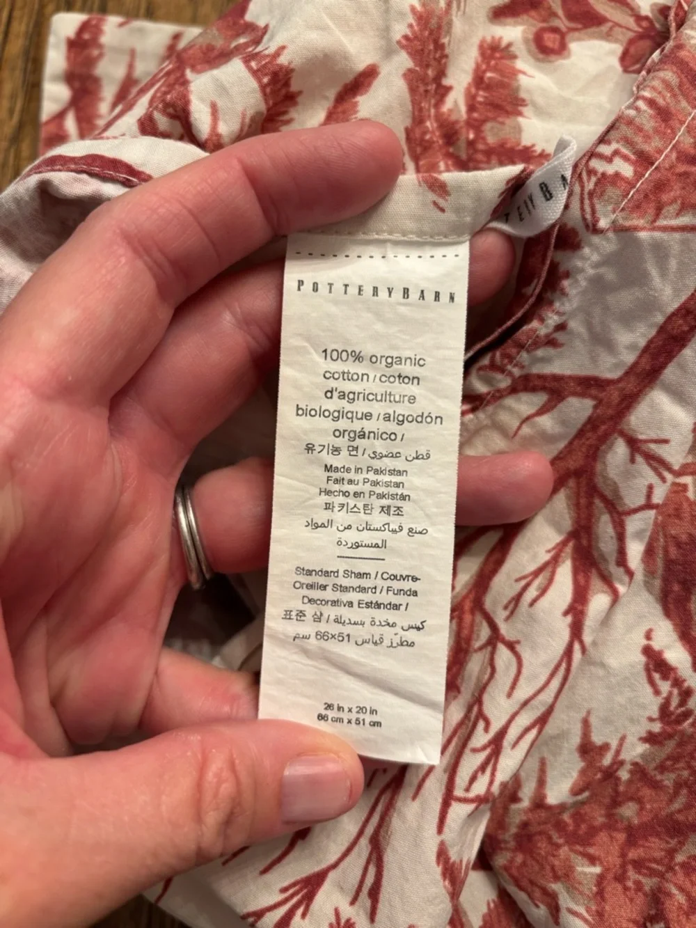 Pottery Barn Woodland Toile Full Queen Duvet Cover + 2 Shams Red Ivory Deer